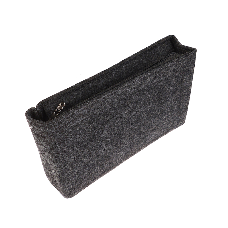 Filcowa torba z wkładką pasuje do torebek kosmetycznych Torebka z wkładką Filcowa torba do makijażu Wsparcie Podróżna przenośna wkładka do torebki Organizer: Srebrny
