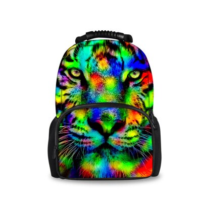 Noisydesigns djur ryggsäck vintage kompakta barn ryggsäckar för tonårspojkar uggla tigerhuvud barn skolväska ryggsäck: C0011a
