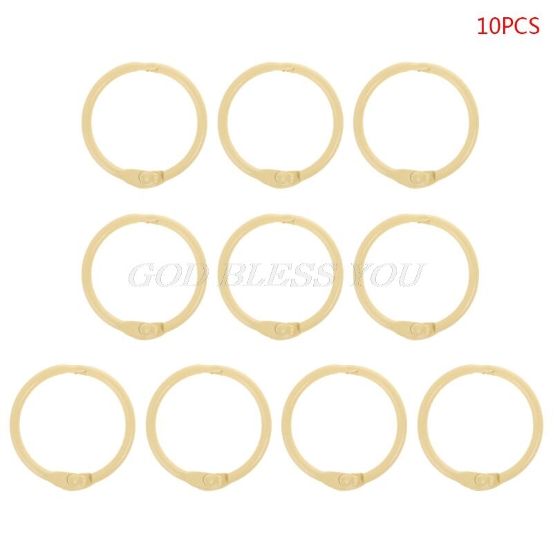 10PCS Metal Loose Leaf Binder Ring Book Hoops DIY Albums School Office Supplies Craft Binding Book Hoops: BG