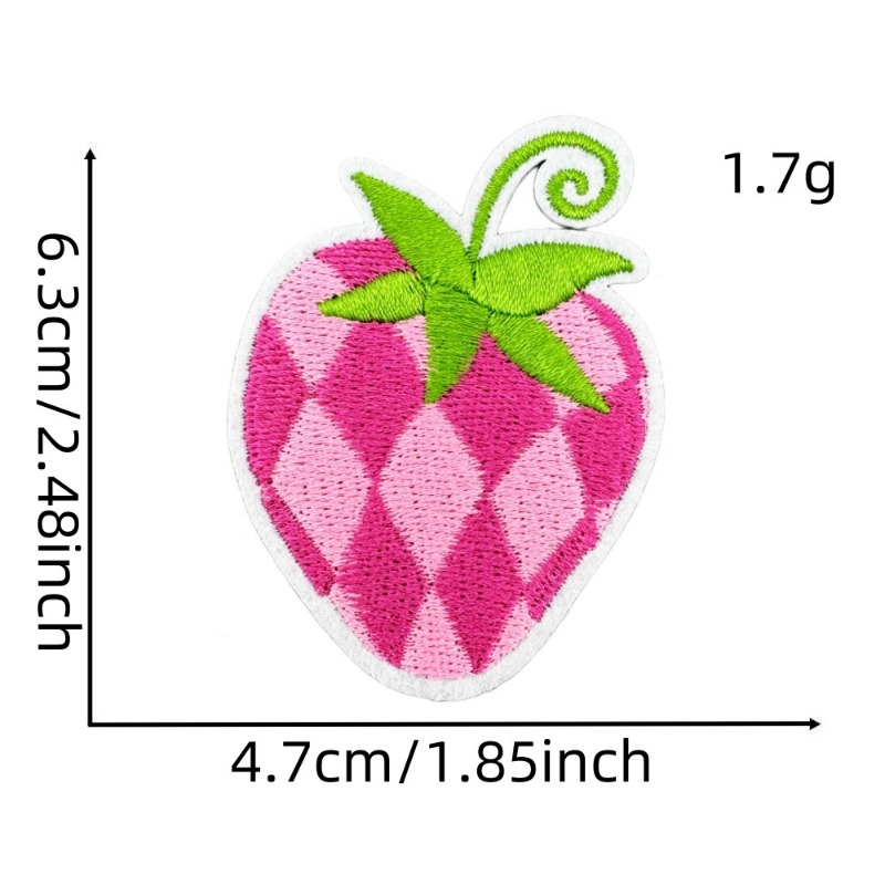 rot Erdbeere Obst Joghurt Milch Kuchen Mädchen Aufbügeln NäHenne bestickte Abzeichen Flecken DIY T-Shirt Rucksack Kleidung Applikationen Aufkleber: Pistole Metall