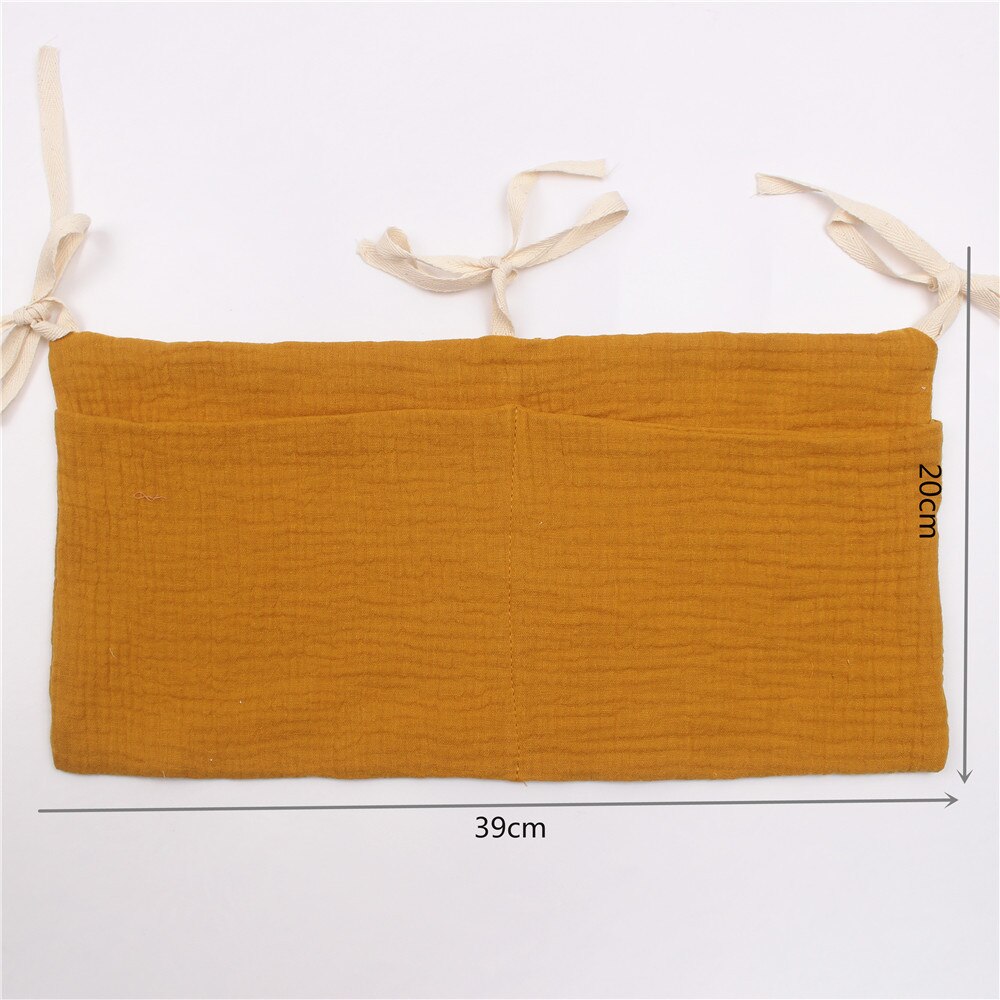 Sac de rangement multifonctionnel pour berceau, sac suspendu en tissu de gaze de coton, sac à roulettes en treillis, bouteille Moar, poche de rangement de jouets pour berceau