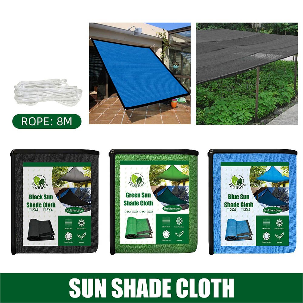 Sun Shade Mesh Fabric Resistant Tear Easy And Quick Installation For Outdoor Breathable Permeable Shade Sails Canopy Pr