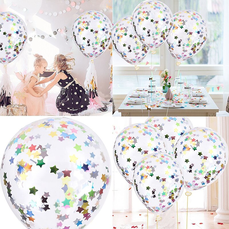 12 pollici Palloncini Trasparenti Con Multicolore Confetti Palloncino Palloncino In Lattice Festa di Compleanno Weddding Decorazione Giocattoli Gonfiabili