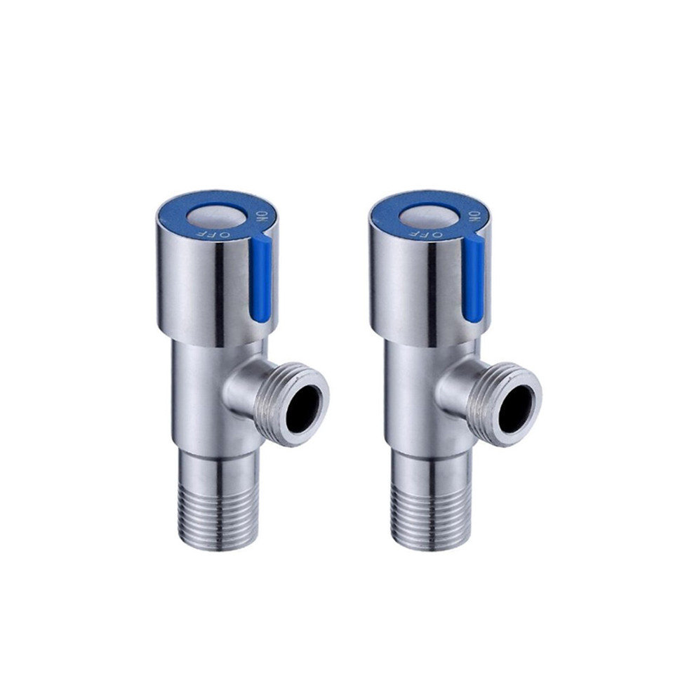 Blue Stainless Steel 1/2 Toilet Stop Valves for Kitchen Basin Faucets Bathroom Bidet Shower Switch Toilet Flush Valve WC