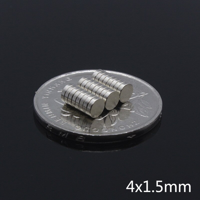 50 Stuks 4X1.5 Mm Neodymium Magneet 4Mm X 1.5 Mm Mini Kleine Ronde Super Sterke Krachtige Magnetische magneten Disc Voor Craft Dunne Schijf