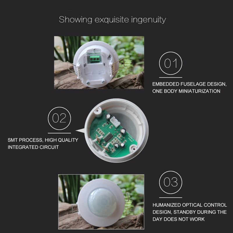 360 Graden Plafond Inlay Sensor Schakelaar Pir Infrarood Dag En Nacht Automatisch Sensor Light Lamp Schakelaar