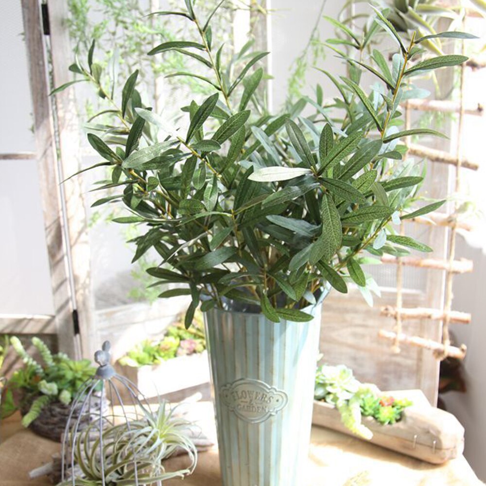 Artificial European Olive Tree Branches With Olive Fruit Leaves For Home Hotel Wedding DIY Decoration Flowers Plants Wreath Leaf