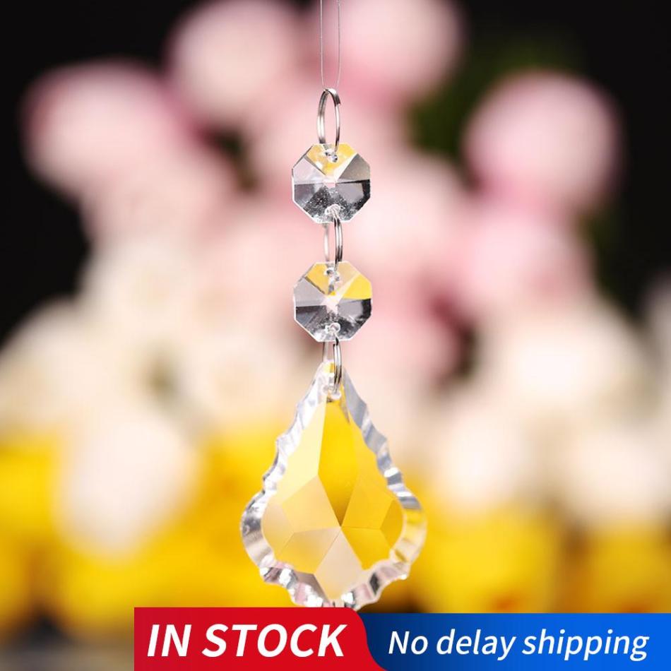 1pc 50mm glas prisme krystal lysekrone hængende vedhæng ahorn + ottekantede perler glas ornament krystal prisme hængende vedhæng