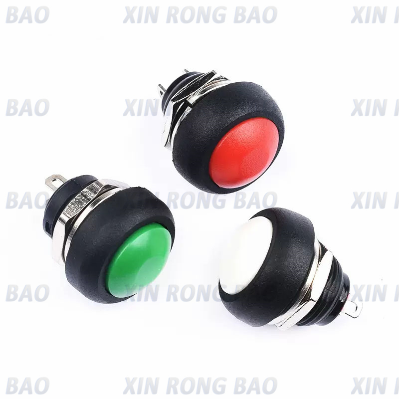 1PCS 12mm Self-Recovery PBS-33B Mini Push Button Switch, 2Pin 1A Momentary Waterproof Reset Push Button
