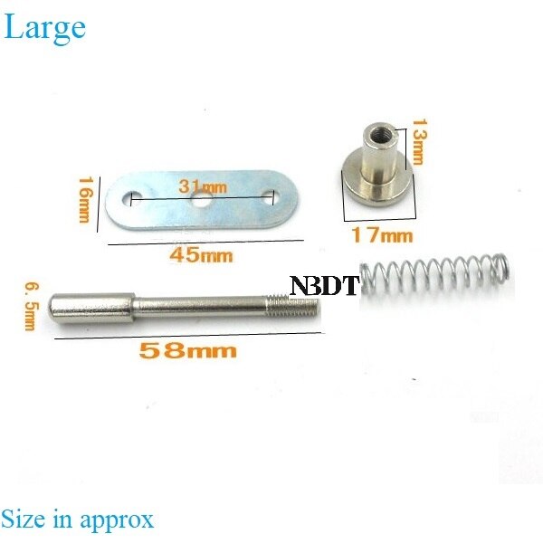 10Pcs Spring Loaded Bolt Latch Dowel Futniture Baby Bed Storage Case Cage Box Door Latch: 65mm Overall Long