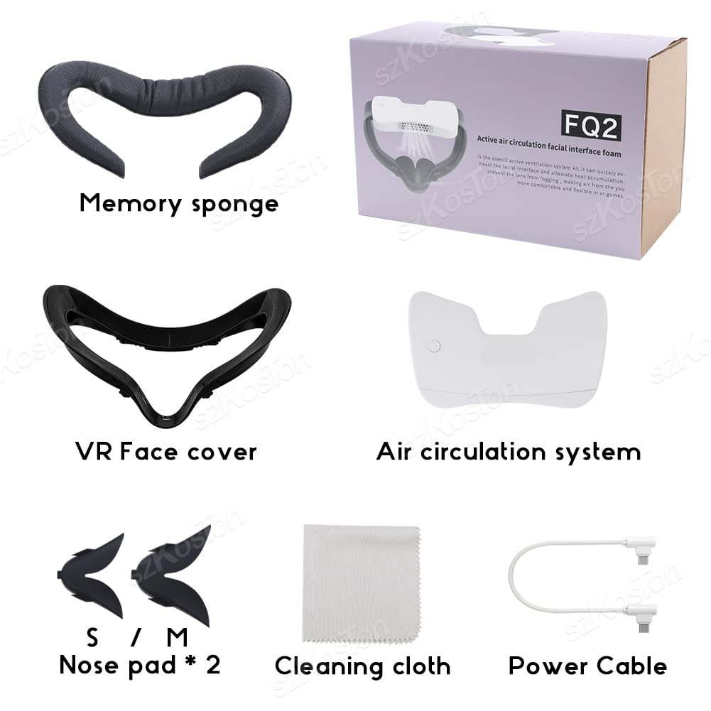 Koelventilator Facial Interface Geen Fog Gezicht Cover Case Vervanging Voor Oculus Quest 2 Licht Blokkeren Pad Voor Quest 2 accessoires