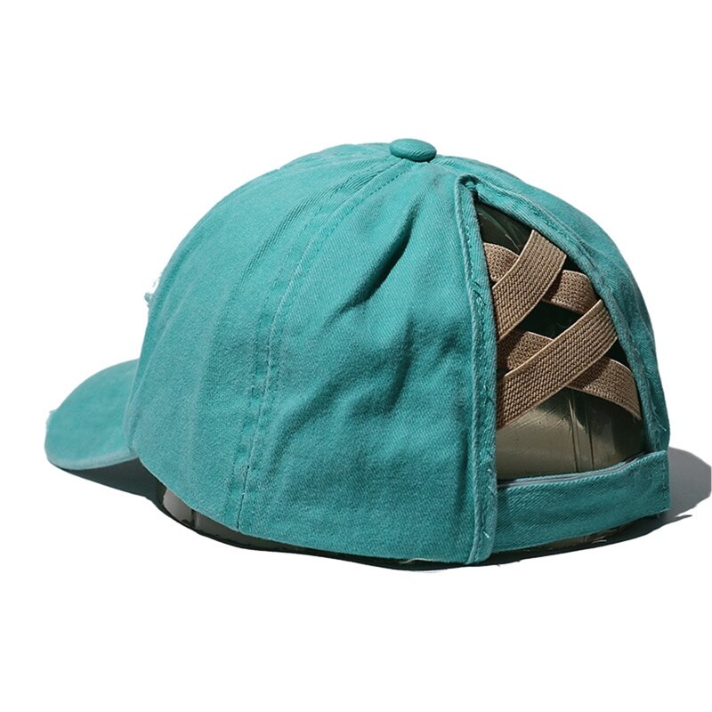 Casquette de Baseball délavée et déchirée pour femmes, motif camouflage léopard, motif croisé, queue de cheval, haut chignon en désordre, protection solaire, chapeau de camionneur: BL