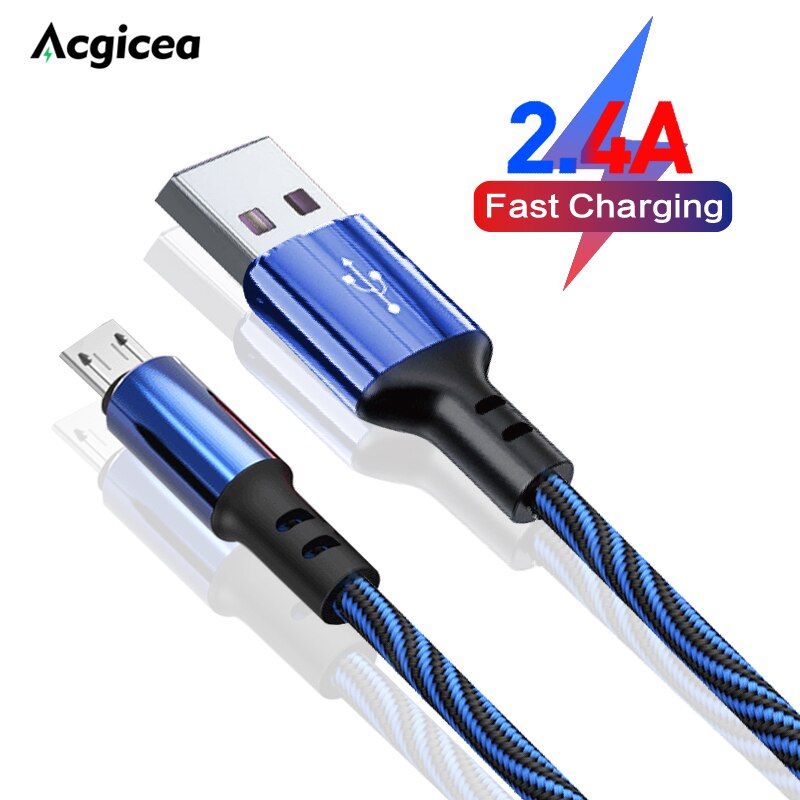 Câble Micro USB 2,4 a pour recharge rapide et transfert de données, cordon pour téléphone portable, compatible avec Samsung S6 Xiaomi Redmi Note 4 Android