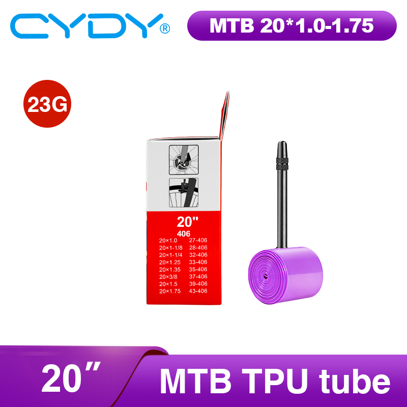 23g CYDY TPU Bike Inner Tube Camera 20" 406 20x1.0 1-1/8 1-1/4 1.25 1.35 1-3/8 1.5 1.75 pneu Valve 45/65mm BMX Bicycle Tire Tyre