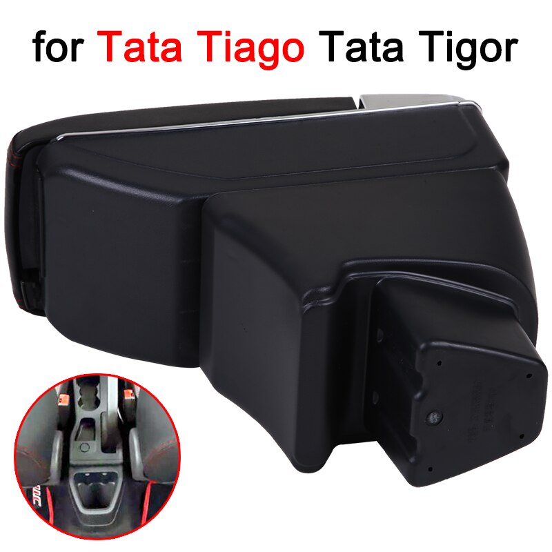 For Tata Tiago Armrest Box Tiago Universal Car Central Armrest Storage Box cup holder ashtray modification accessories