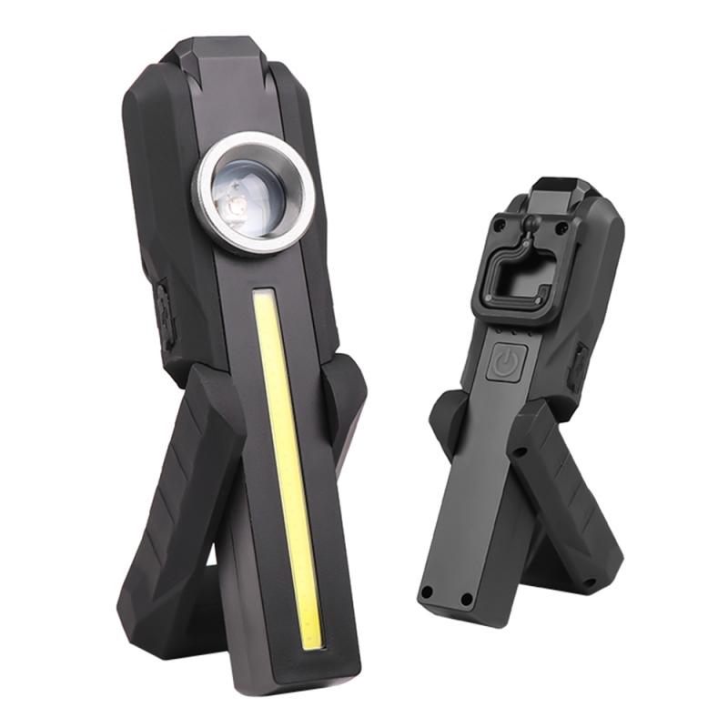 Portable LED Work Light Auto Repair Maintenance Light Magnet Charging Emergency Light COB USB Charging Standable Flashlight: purple