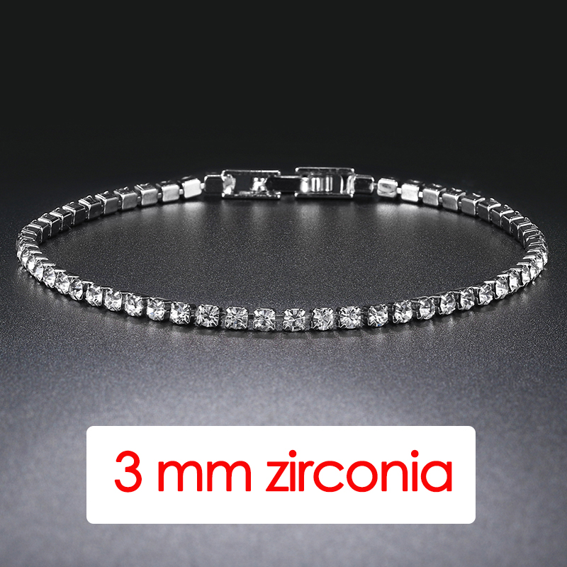 Hiphop Tennis Armband Homme Iced Out 3/4/5mm Zirkonia Herren Kristall Kette auf Der Hand Hip-hop Streetwear Schmuck Männlich H086