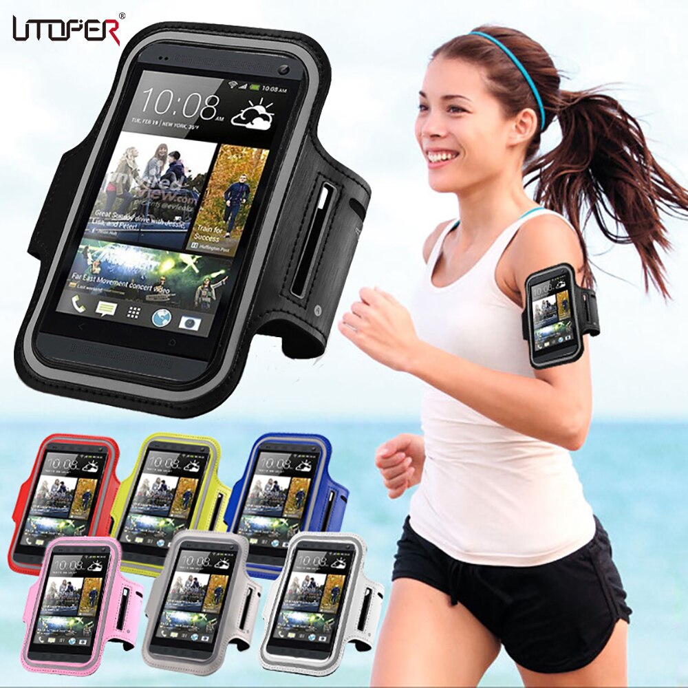 Running Sport Gym Armband Tas Case Voor HTC EEN M7 M8 M9 E8 MINI M4 Waterdichte Jogging Arm Band Mobiele Telefoon Riem Cover