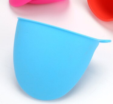 Silicone Kitchen Candy Colors 1PCS Kitchen Cooking Microwave Oven Mitt Insulated Non-slip Glove Heat Resistant: Blue