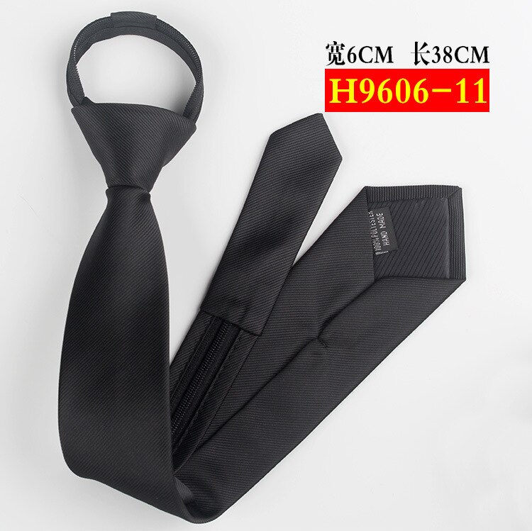 Versione coreana corta cravatta da ragazzo giapponese in stile accademia cravatta in poliestere con cerniera annodata da 6cm cravatta da uomo con cravatta a freccia: H9606-11