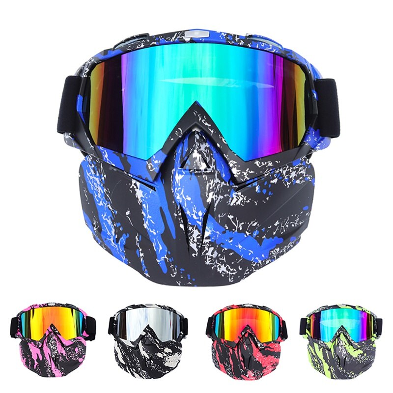 Ski snowboard bril gezichtsmasker offroad bril skibril afneembaar harley bril masker bril sneeuwbril wintersportbril