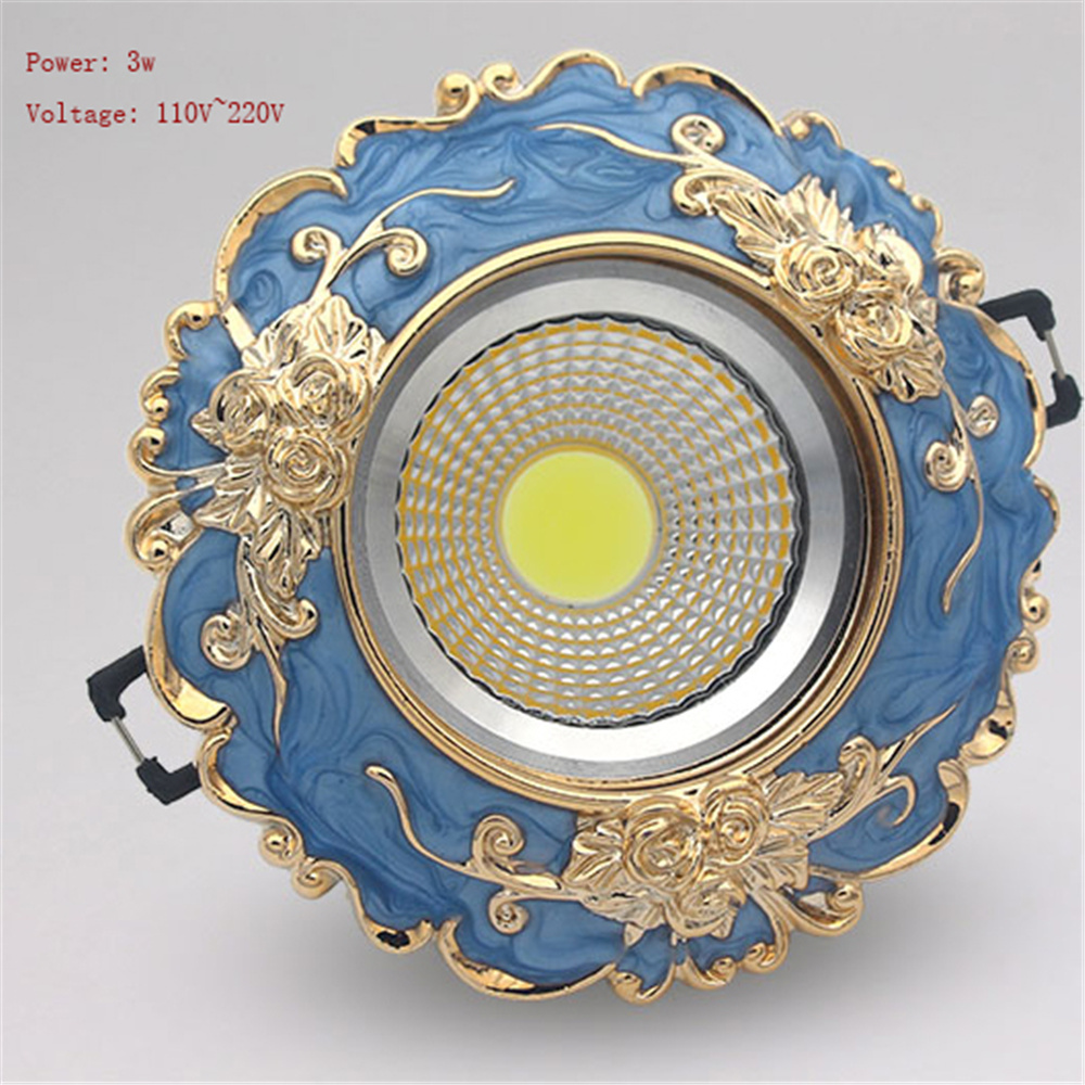 Art Deco Resin Blauw Goud Guirlande Led Downlighters Woonkamer Hal 5W 7W Loft Interieur Inbouw Plafonds Lamp 110V 220V Spanning: green / Black