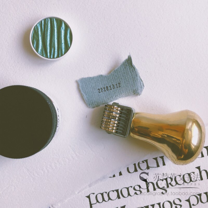 Retro rulle dato stempel kobber metal rulle dato kalender stempel tidsstempel