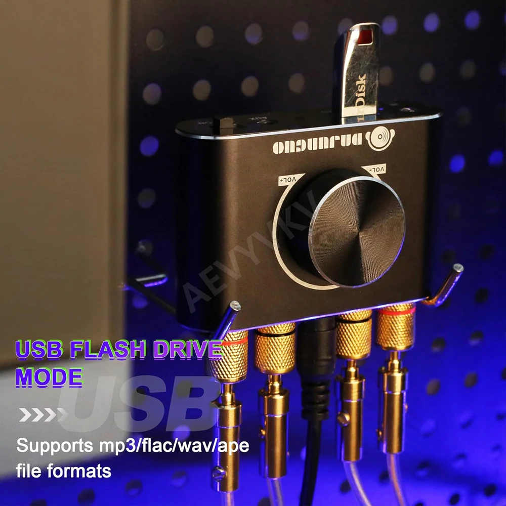 Mini wzmacniacz audio Stereo HIFI Cyfrowy kanał wzmacniacza 2.0 z wejściem AUX/USB/Bluetooth Bezprzewodowy odbiornik audio z pilotem