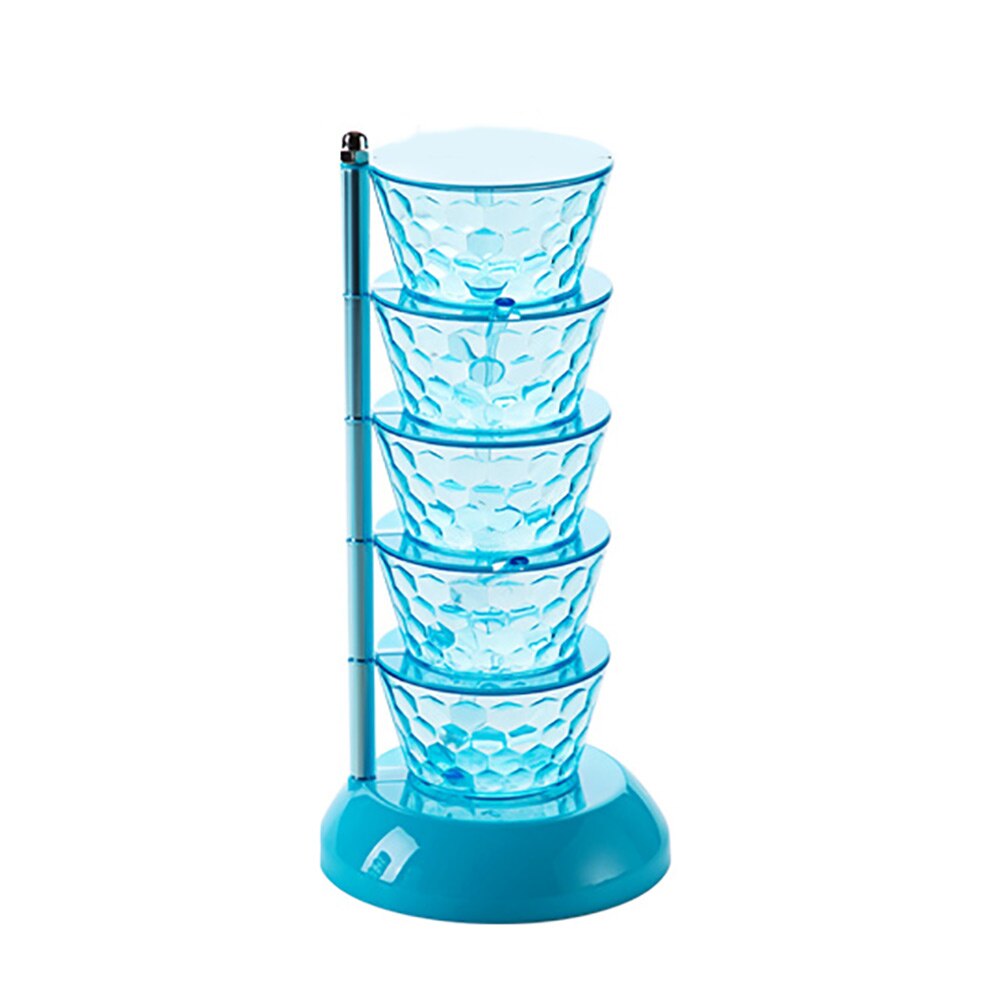 Cozinha europeia de cristal rotativo tempero caixa criativo vertical multi-camada parede pendurado vidro transparente especiarias jar colher: B