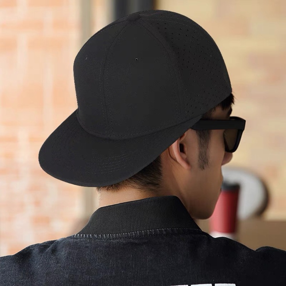 Full Closed Heren Baseball Cap Causal 6 Panelen Trucker Hoed Ademende Effen Hiphop Hoed Platte Rand Stretchy Caps