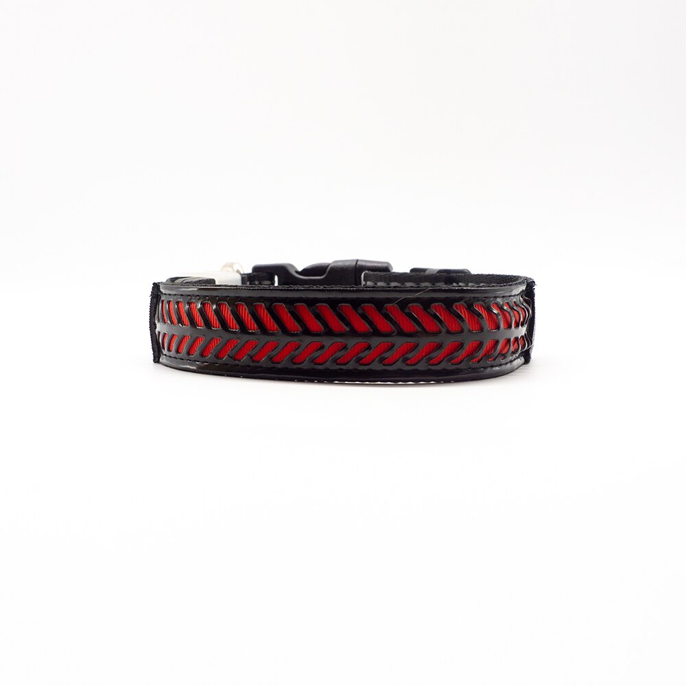 Självlysande mönster halsband för hundar halsband cool usb laddning led hund halsband anti-lost halsband roliga husdjur produkter: Mönster 4 / S hals 27-38 cm