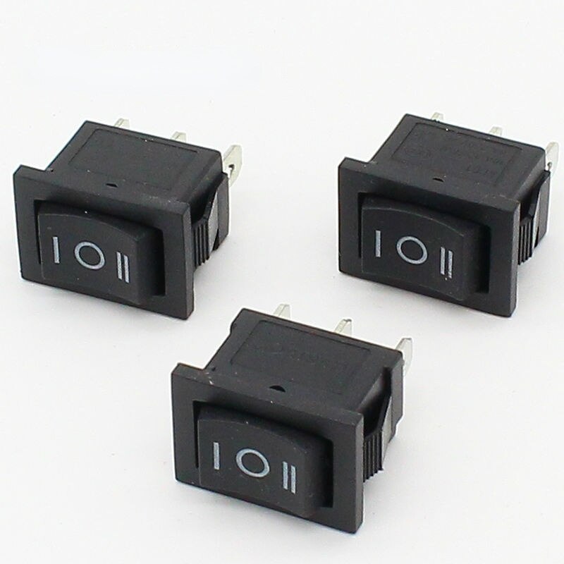 3 position rocker switch 3 pins on off on snap switch 5pcs