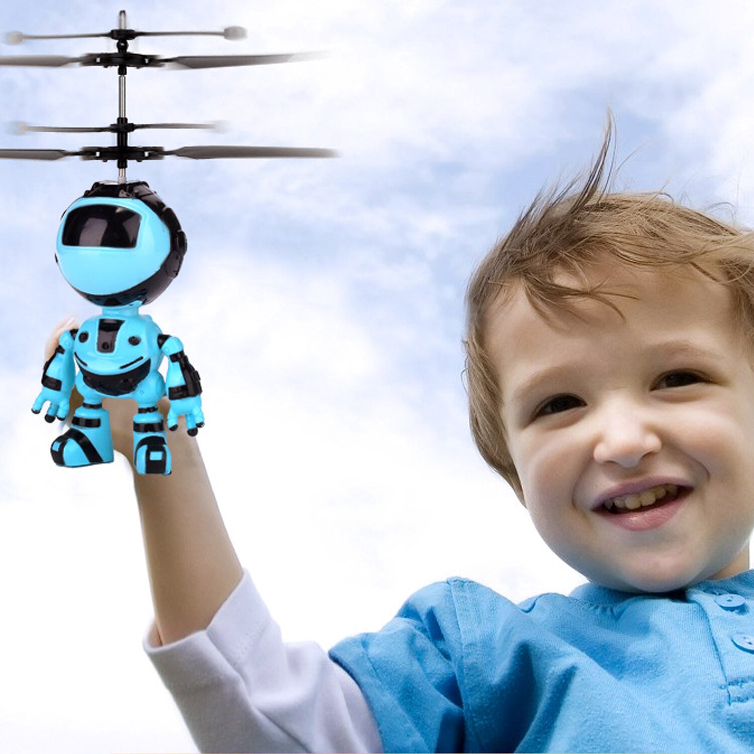 Lustige Roboter Stil Mini Infrarot Induktion Fliegen Ball Flugzeug Hubschrauber Spielzeug mit LED-Licht für Jungen Mädchen Jugendliche