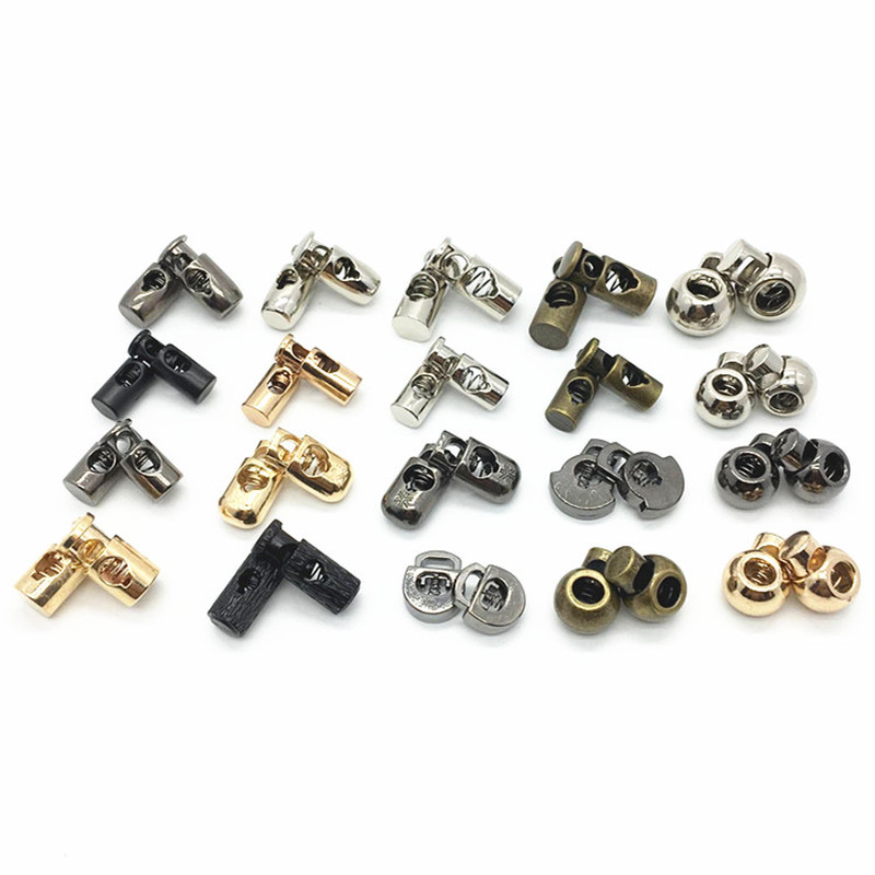 Metall Schnur Schloss Schnur Stopper Schaltet Clip Bekleidung Bungee Schnur Schloss Doppel-und Einzel Zubehör Kleidung Push-Lock Clips 5 stücke
