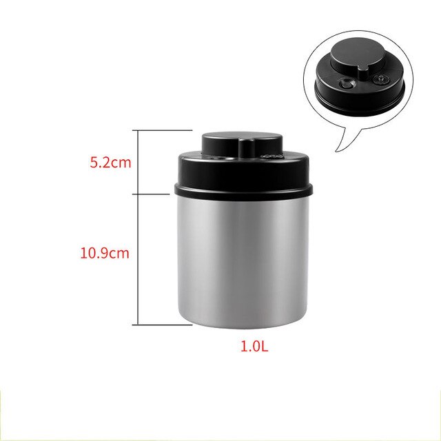 3 Stuk Vacuüm Container Roestvrijstalen Vacuüm Voedsel Tank Koffieboon Tank Keuken Fles Opslag Tank: Black cover1000ml