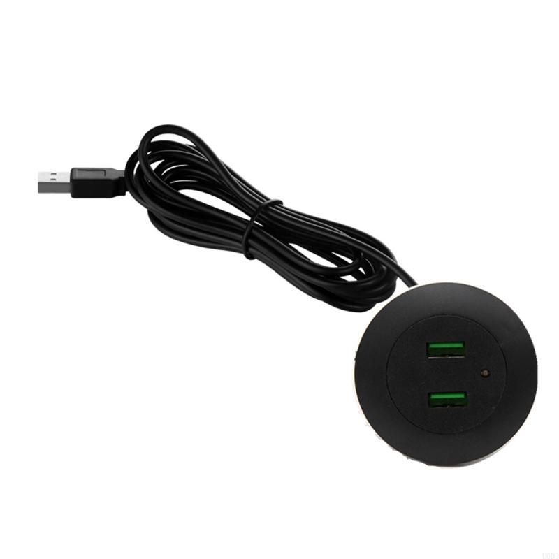 Extension Cord Mobile Table Sofa Fast Charging Embedded Desktop USB: black