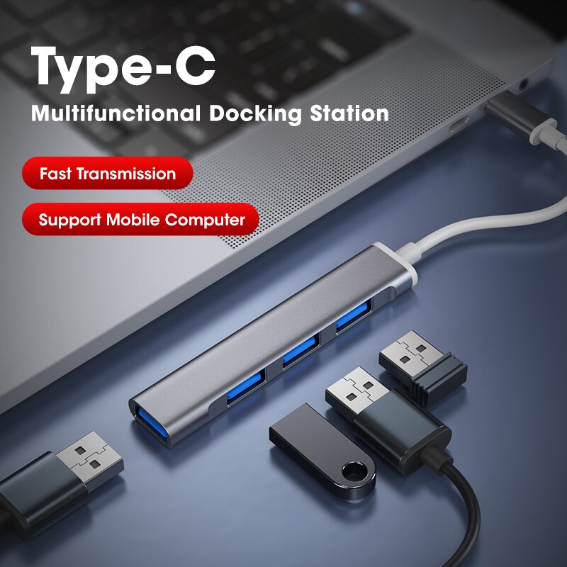 USB C HUB USB 3.0 HUB Splitter 3 USB-C Dock Adapter USB-C 3.1 Multi Port Dock Adapter For Macbook Pro HUAWEI Matebook Computer