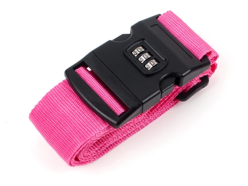 Sangle de bagage à serrure à combinaison, , ceintures de bagages réglables, valise de voyage de sécurité, sangles de transport, accessoires de voyage: Rose