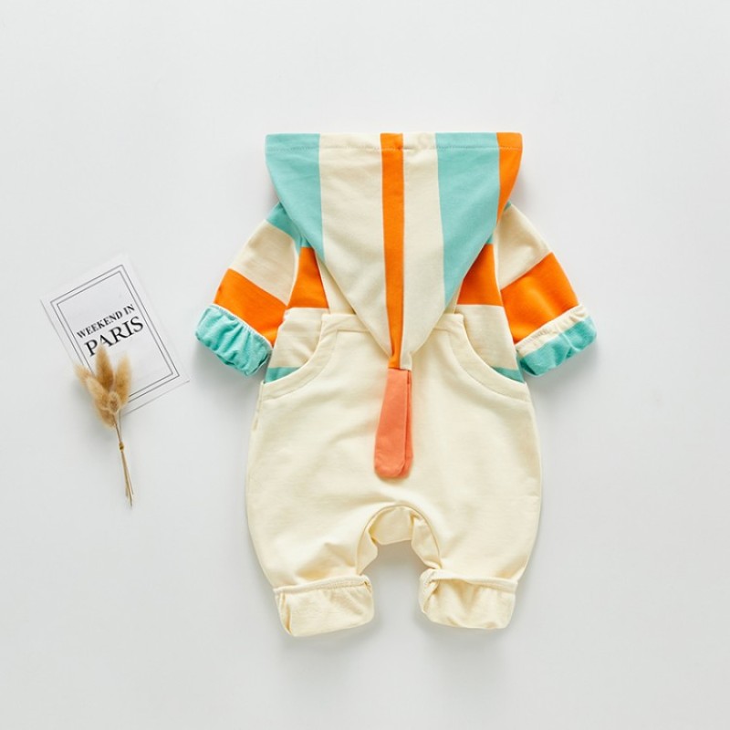 HIPAC Newborn Baby Girls Boys Romper Striped Long Sleeve Jumpsuit Infant Babies Clothes Outfits Pure Cotton Cartoon Jackets