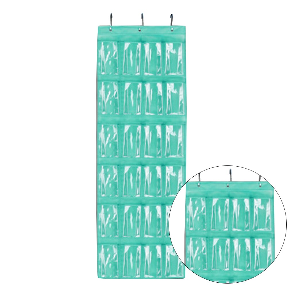 24 Pocket Over the Door Shoe Organizer Rack Hanging Storage Space Save Hanger Behind Door Non-woven Clear Shoe Storage Closet