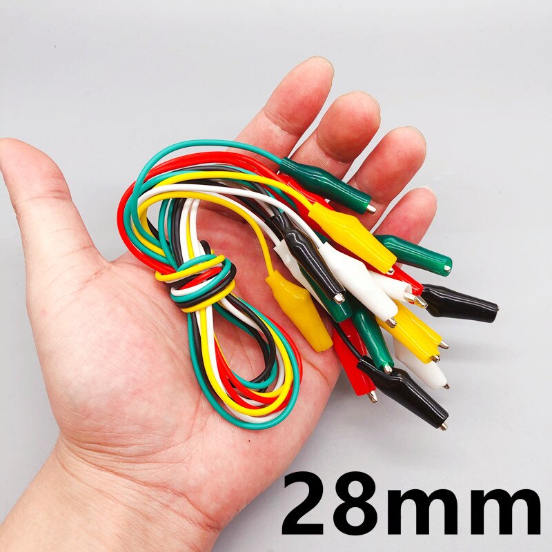 10Pcs Kleur Riem Draad Alligator Clip Elektronische Diy Schede Elektrische Clip Tweekoppige Test Clip Voeding Test lead Kabel