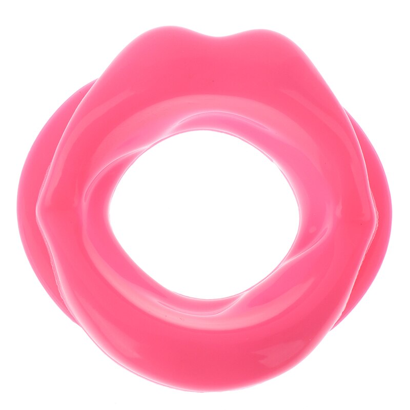 Masajeador facial de goma de silicona, herramienta de masaje bucal, Tensor muscular, ejercitador de labios, entrenador, antiarrugas, Barbilla,: Pink
