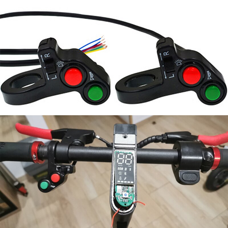 Noir LED multifonction phare clignotant moto guidon interrupteur clignotants marche/arrêt bouton interrupteur