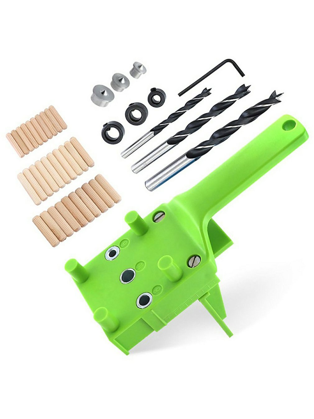 6-10mm Woodworking Dowel Jig Drill Guide Positioning Tools With Metal Dowel Pins Drill Bits Drilling Hole Saw Kit