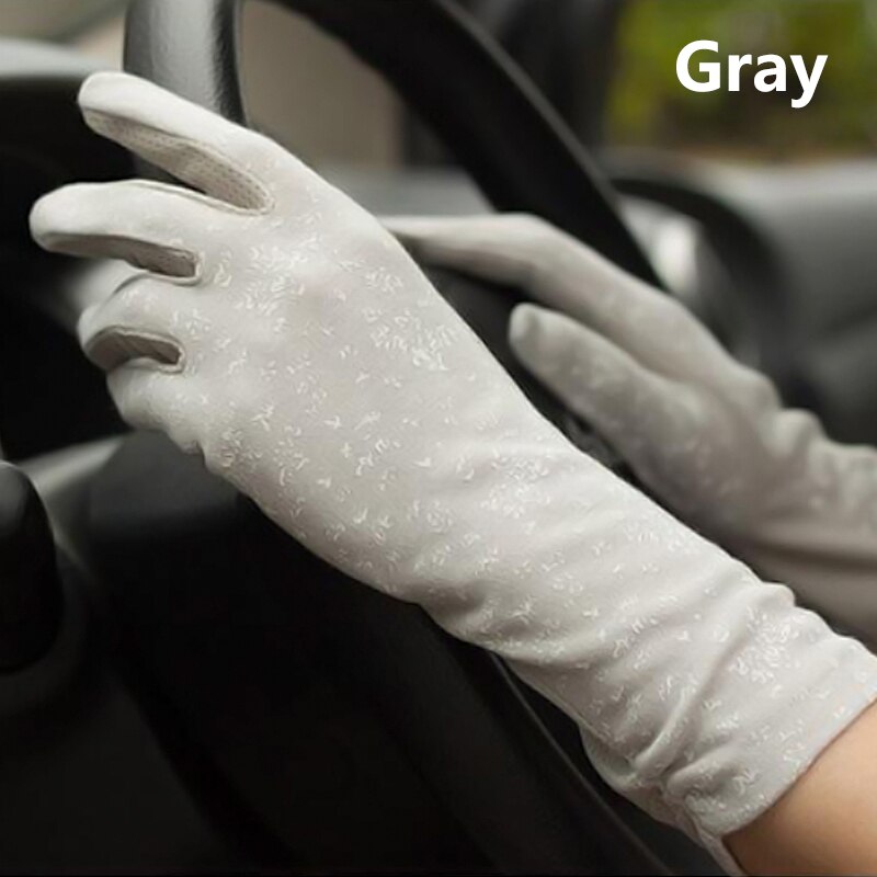 Summer Driving Sun Protection Gloves Women Girls Mid-long Thin Cotton Sun UV Resistant Touch Screen Gloves Lady Breathable Glove: D