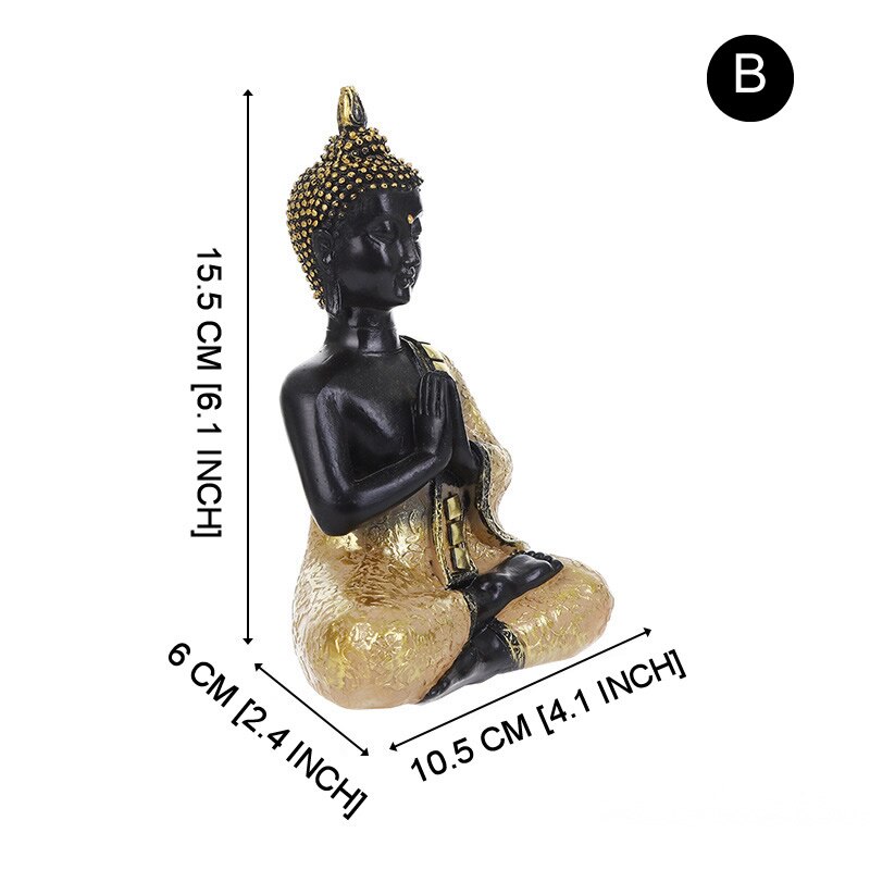 Boeddha Beeldje Sculptuur Zitten Boeddhabeeld Home Office Decor Indoor Standbeeld Ornament 15Cm Feng Shui Ornamenten Ambachten: B