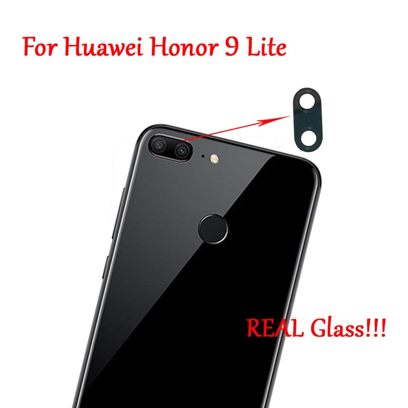 2PC 100% couvercle d'objectif en verre de caméra arrière d'origine avec adhésif pour Huawei Honor 9 Lite rapide