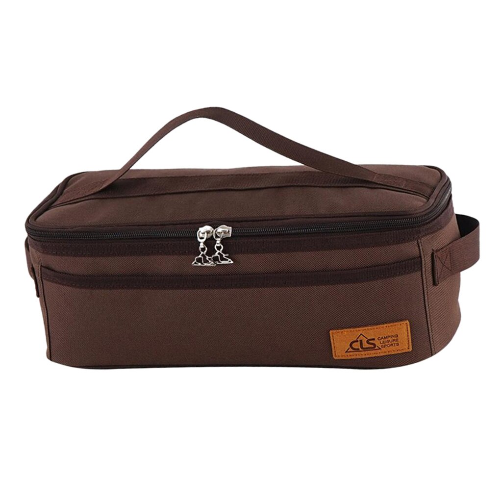 Bestikk oppbevaringspose camping spisepinner skje gaffel organisator bestikk holder: Brun