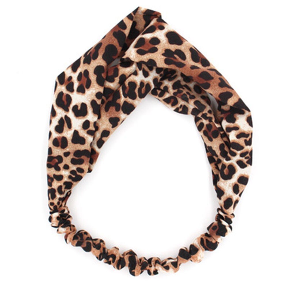 Haaraccessoires voor dames, luipaardprint hoofdbanden, tulband haarband met kruisknoop, elastische sport haarband, hoofddeksels: 1