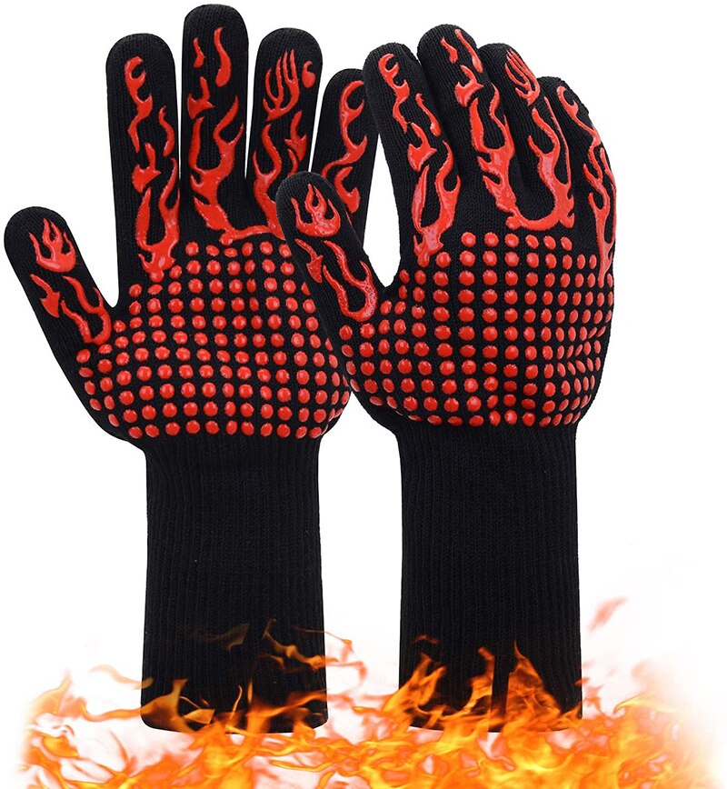 PizzAtHome Grill Wärmedämmung Handschuhe Hohe Temperatur Widerstand 800 ℃ Handschuh Backen Grill Mikrowelle Handschuhe: Muster 2